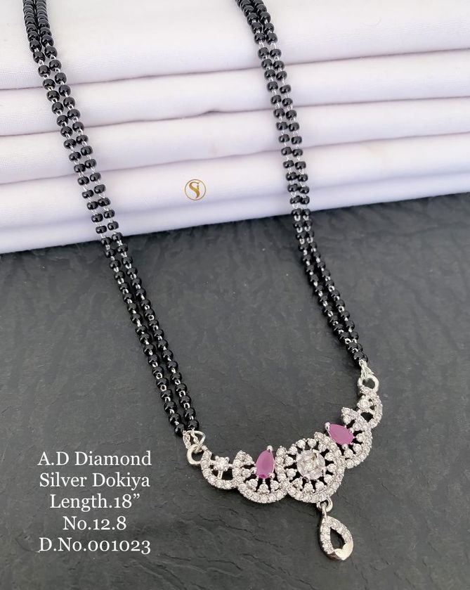 11 AD Diamond Fancy Function Wear Dokiya Mangalsutra Wholesale Price In Surat
